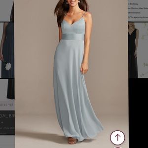 Spaghetti Strap Crepe-Back Satin Bridesmaid Dress
